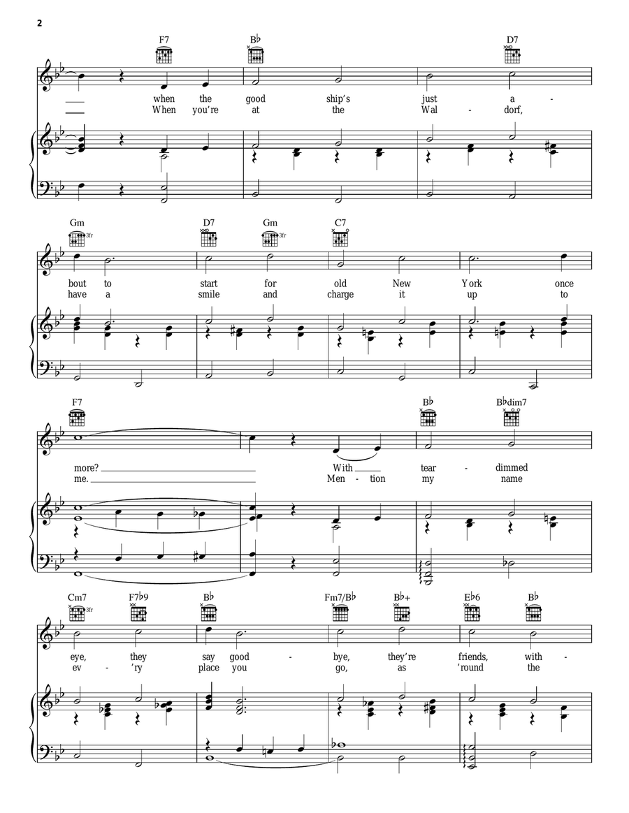 Give My Regards To Broadway Piano, Vocal, Guitar scores gallery preview page 2