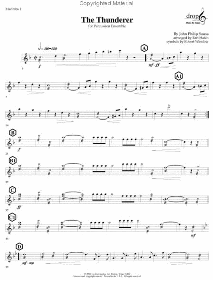 Thunderer, The Percussion Ensemble scores gallery preview page 3