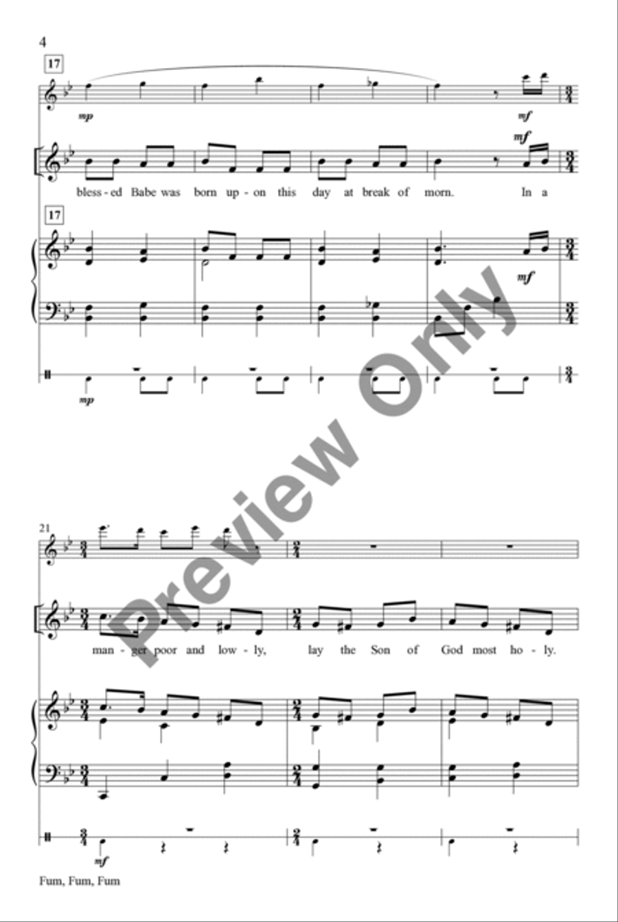 Fum, Fum, Fum Unison/opt. 2-Part Unison Choir scores gallery preview page 4