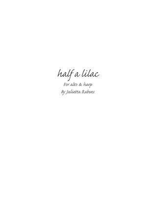 Book cover for "Half a Lilac" for alto and harp