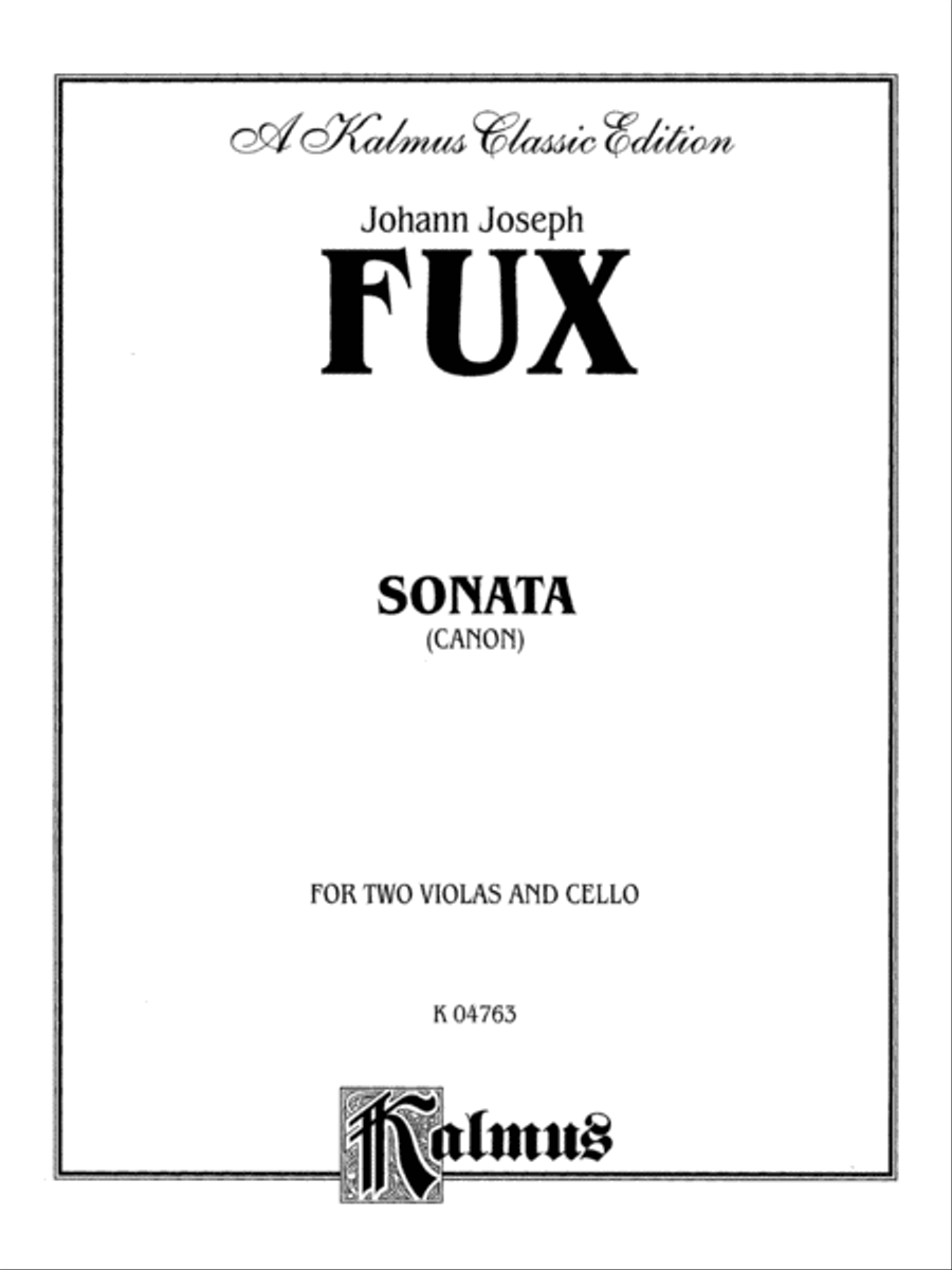 Fux: Sonata (Canon) for Two Violas and Basso Continuo String Orchestra scores gallery preview page 1