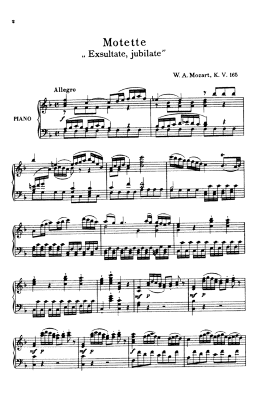 Mozart: Exultate Jubilate, K. 165, Motet for Soprano (Latin) Voice scores gallery preview page 2