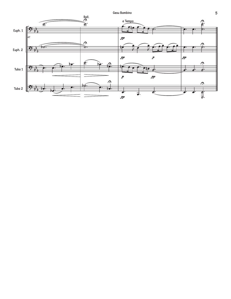 Gesu Bambino Gesu Bambino Brass Quartet scores gallery preview page 5