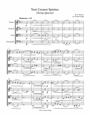 Book cover for Veni Creator Spiritus (String Quartet) - Score and parts