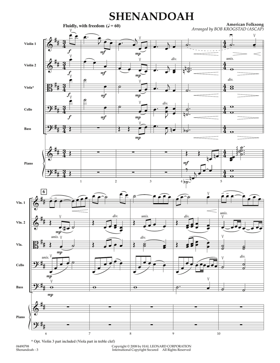 Shenandoah - Full Score Shenandoah - Full Score Orchestra scores gallery preview page 3