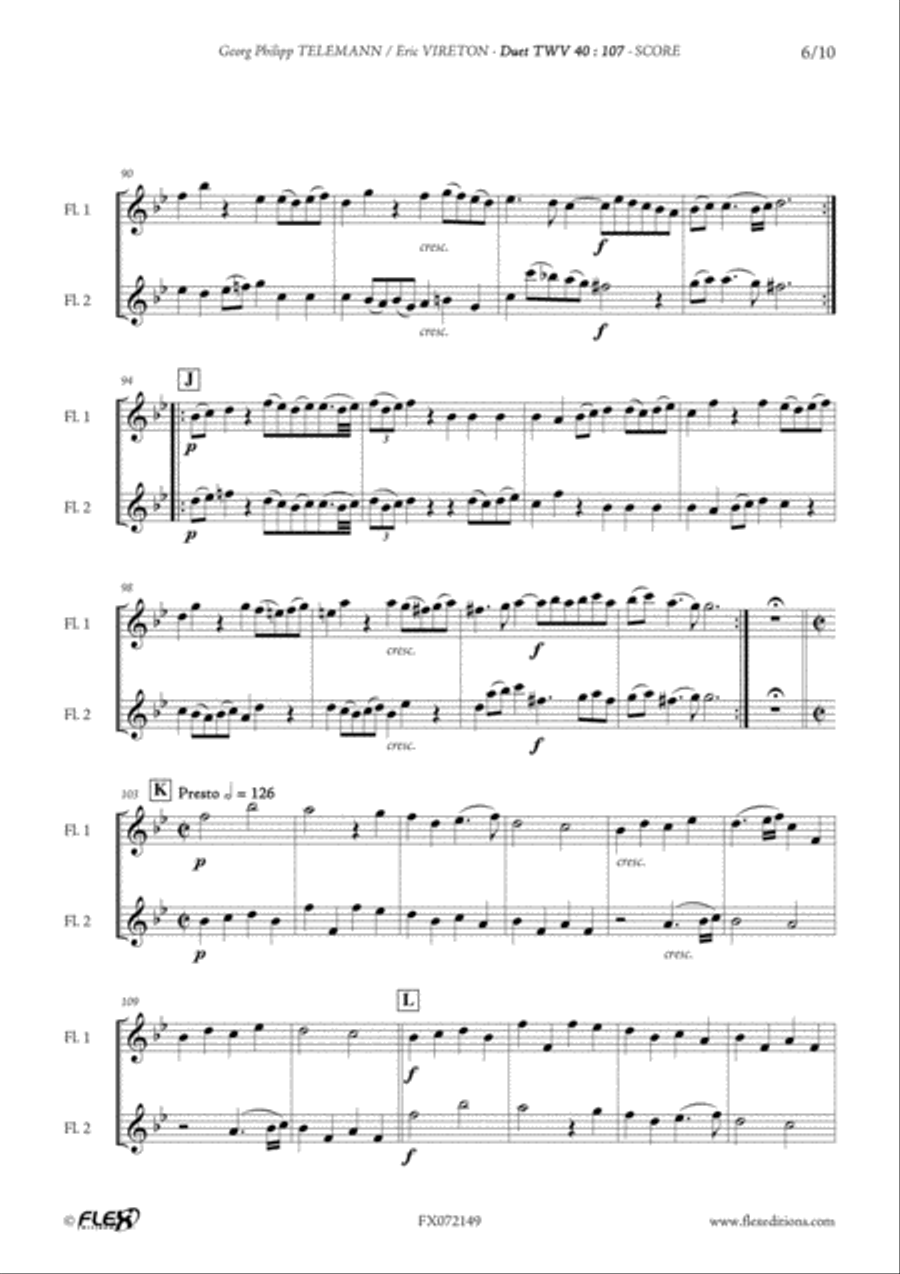 Duet TWV 40 : 107 Duet TWV 40 : 107 Flute Duet scores gallery preview page 6