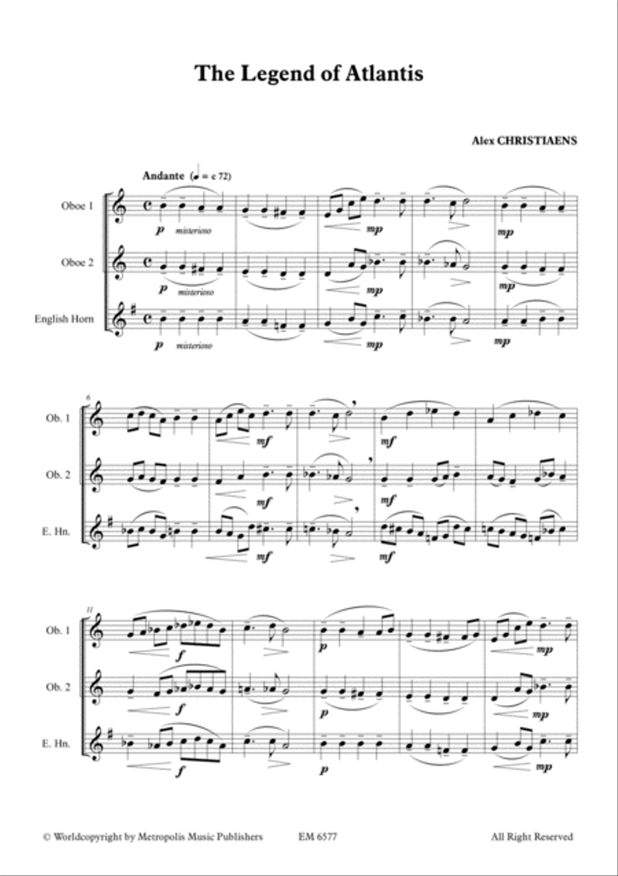 The Legend of Atlantis for Oboe Trio Woodwind Trio scores gallery preview page 2