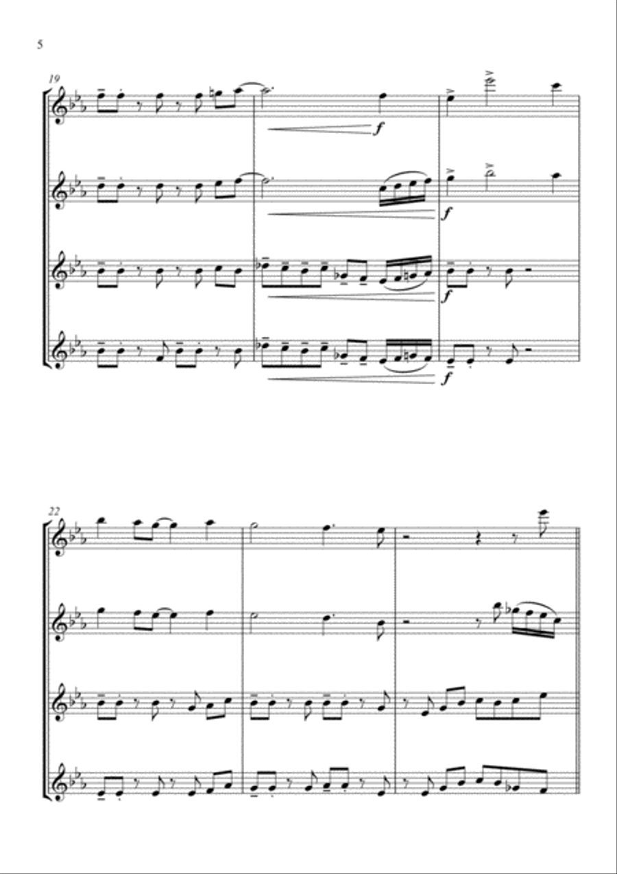 Joy to the (Rockin') World - Rock Carol for Flute Quartet Flute Quartet scores gallery preview page 6