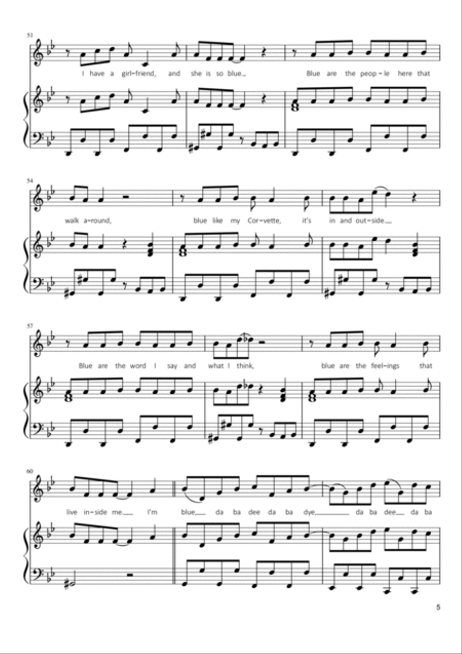 Blue (da Ba Dee) Voice scores gallery preview page 5