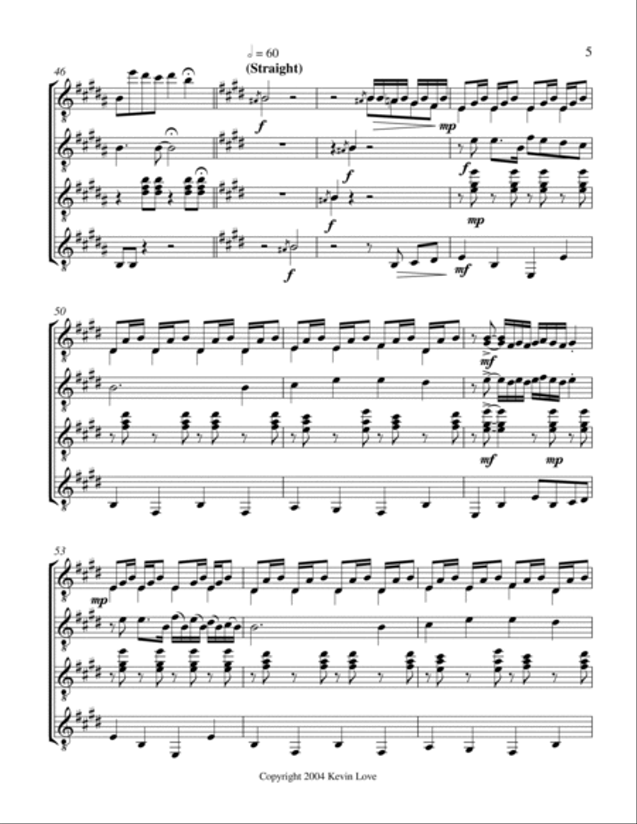 Ding Dong merrily on High (Guitar Quartet) - Score and Parts Ding Dong merrily on High (Guitar Quartet) - Score and Parts Guitar Ensemble scores gallery preview page 5