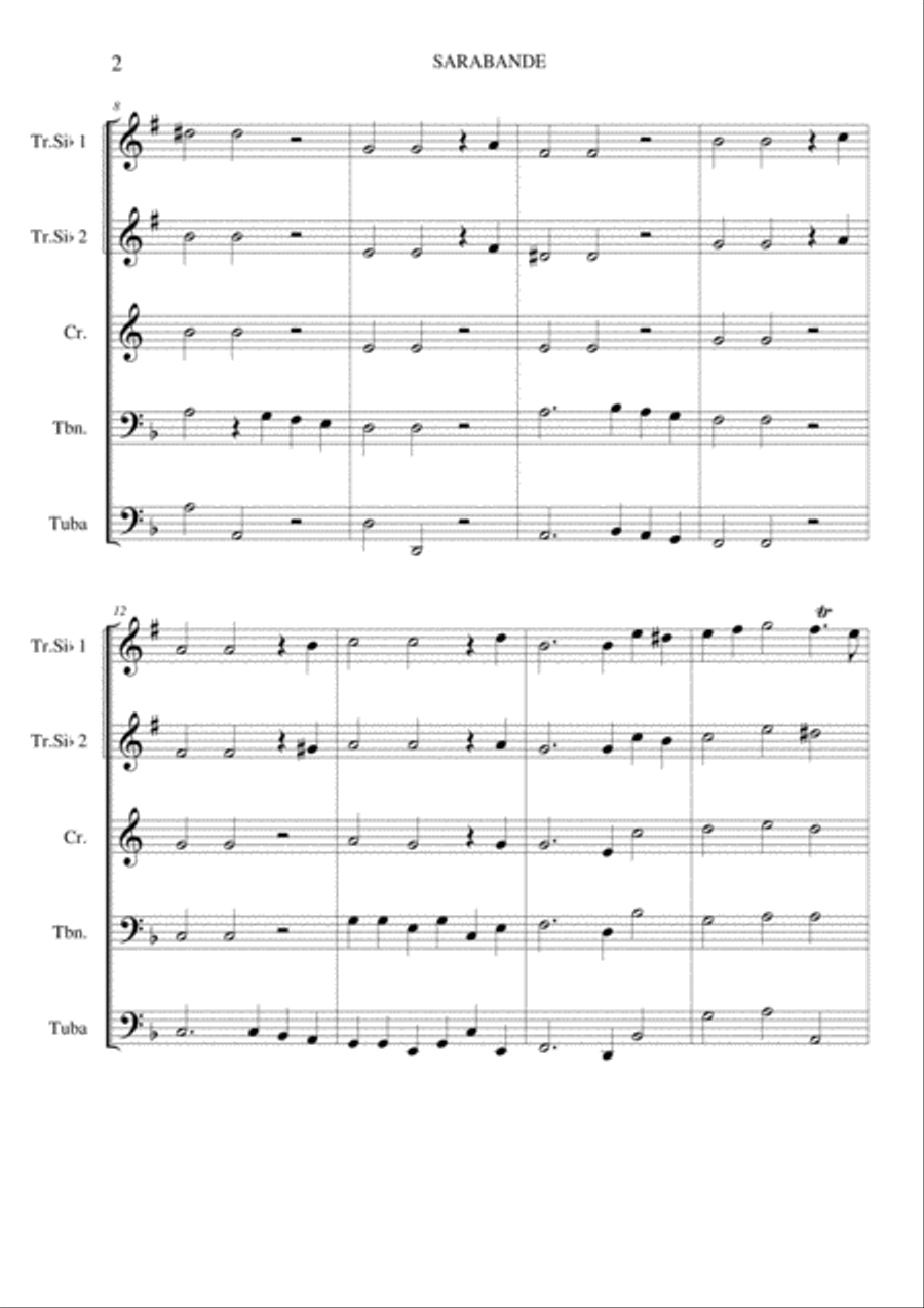 Sarabanda for Brass Quintet Brass Quintet scores gallery preview page 2