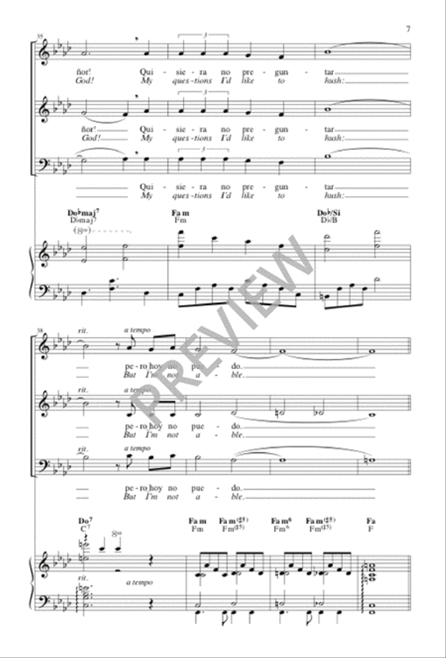 Yo Sé Que Sé / I Think I Know 3-Part scores gallery preview page 7