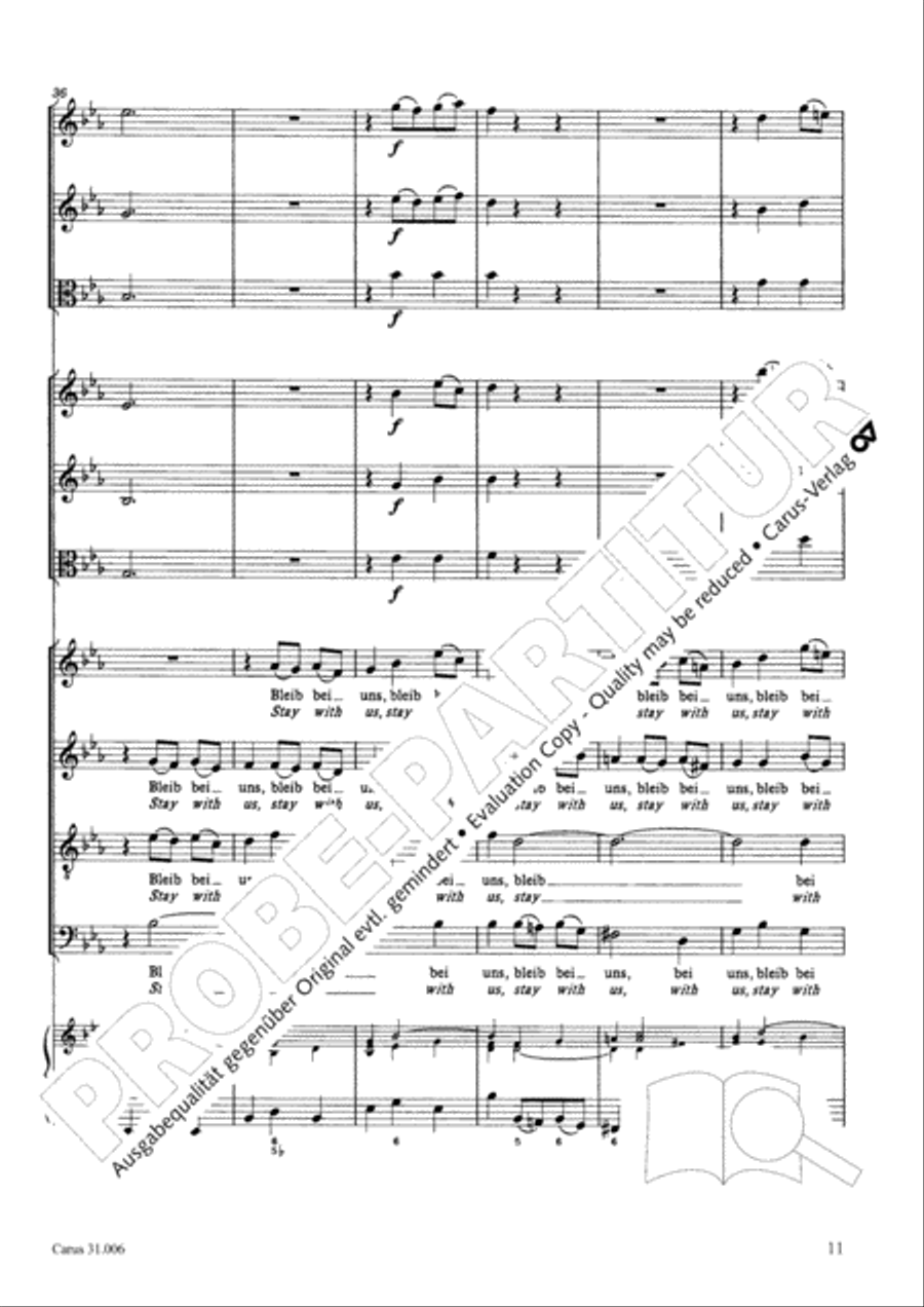 Stay with us, for it draws on toward evening (Bleib bei uns, denn es will Abend werden) 4-Part scores gallery preview page 12
