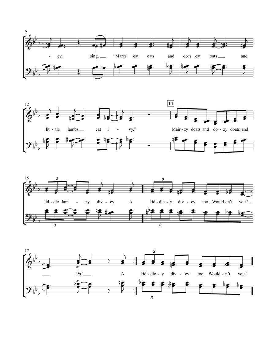 Mairzy Doats 4-Part scores gallery preview page 2