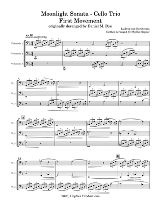 Book cover for Moonlight Sonata mvt1 - D minor- cello trio