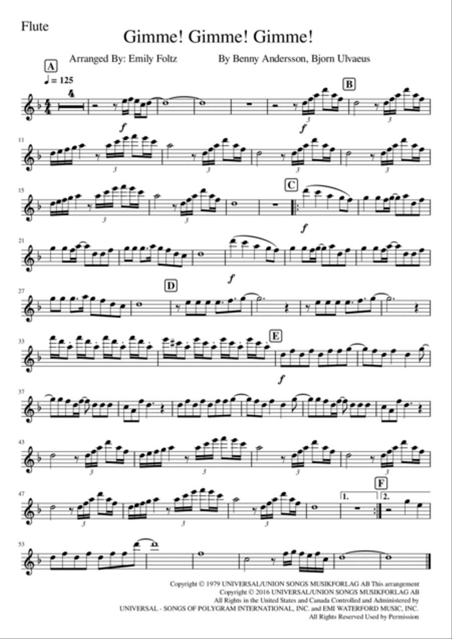 Gimme! Gimme! Gimme! (a Man After Midnight) Gimme! Gimme! Gimme! (a Man After Midnight) Marching Band scores gallery preview page 6