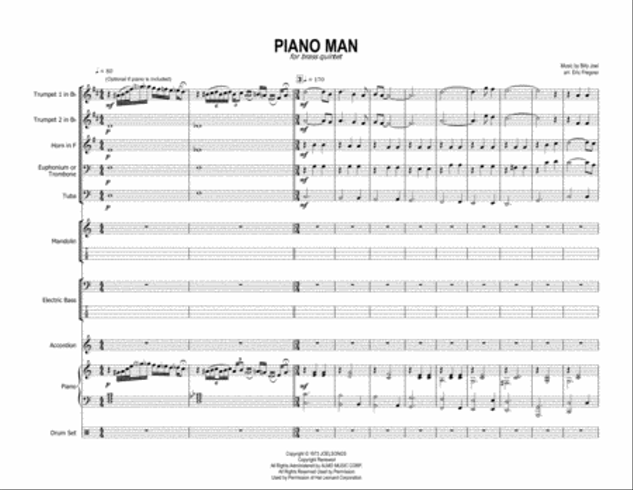 Piano Man Brass Ensemble scores gallery preview page 2