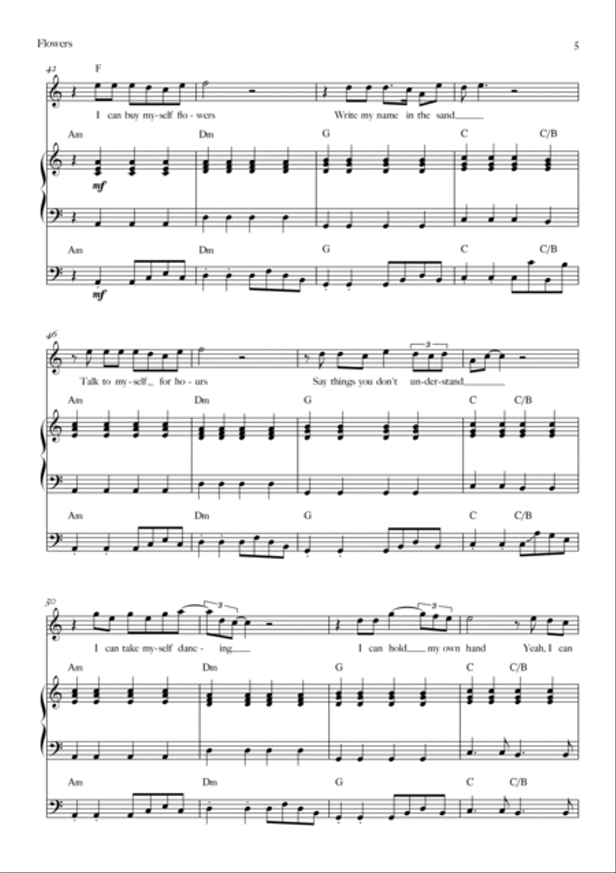 Flowers Bass Guitar scores gallery preview page 5