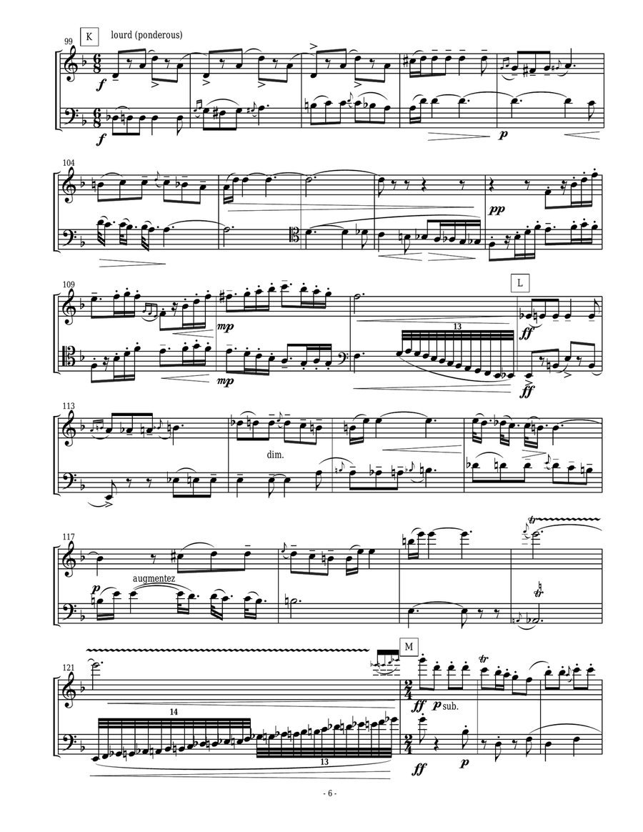 Eastern European Rhapsody - duets for flute and bassoon Woodwind Duet scores gallery preview page 6
