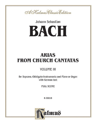 Book cover for Soprano Arias from Church Cantatas (5 Sacred), Volume 3