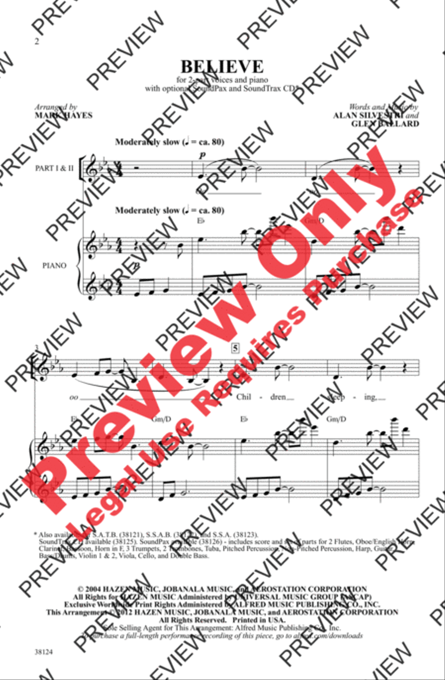 Believe 2-Part scores gallery preview page 2