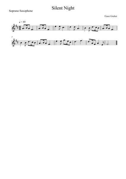 Franz Gruber - Silent Night (Saxophone Quartet) image number null