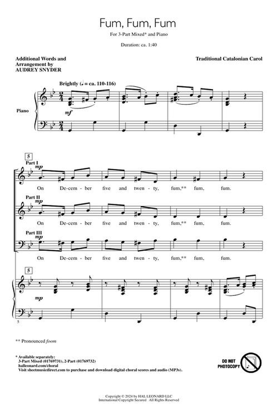 Fum, Fum, Fum 3-Part scores gallery preview page 3