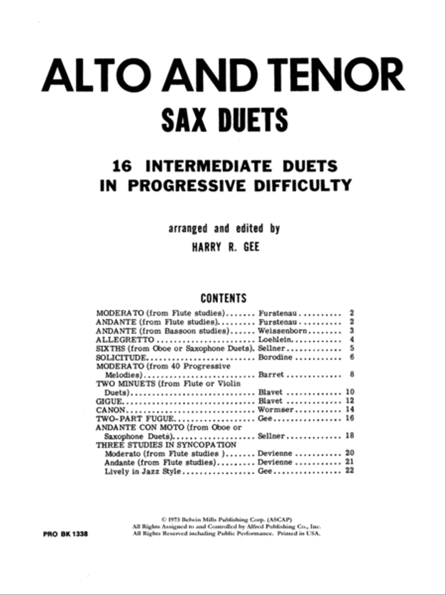 Alto and Tenor Sax Duets Alto and Tenor Sax Duets Woodwind Duet scores gallery preview page 2