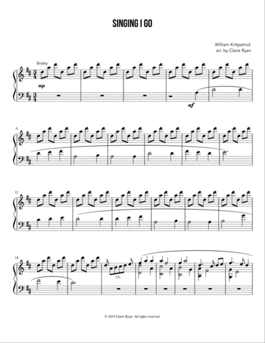 Singing I Go - Pedal Harp Solo Pedal Harp scores gallery preview page 2