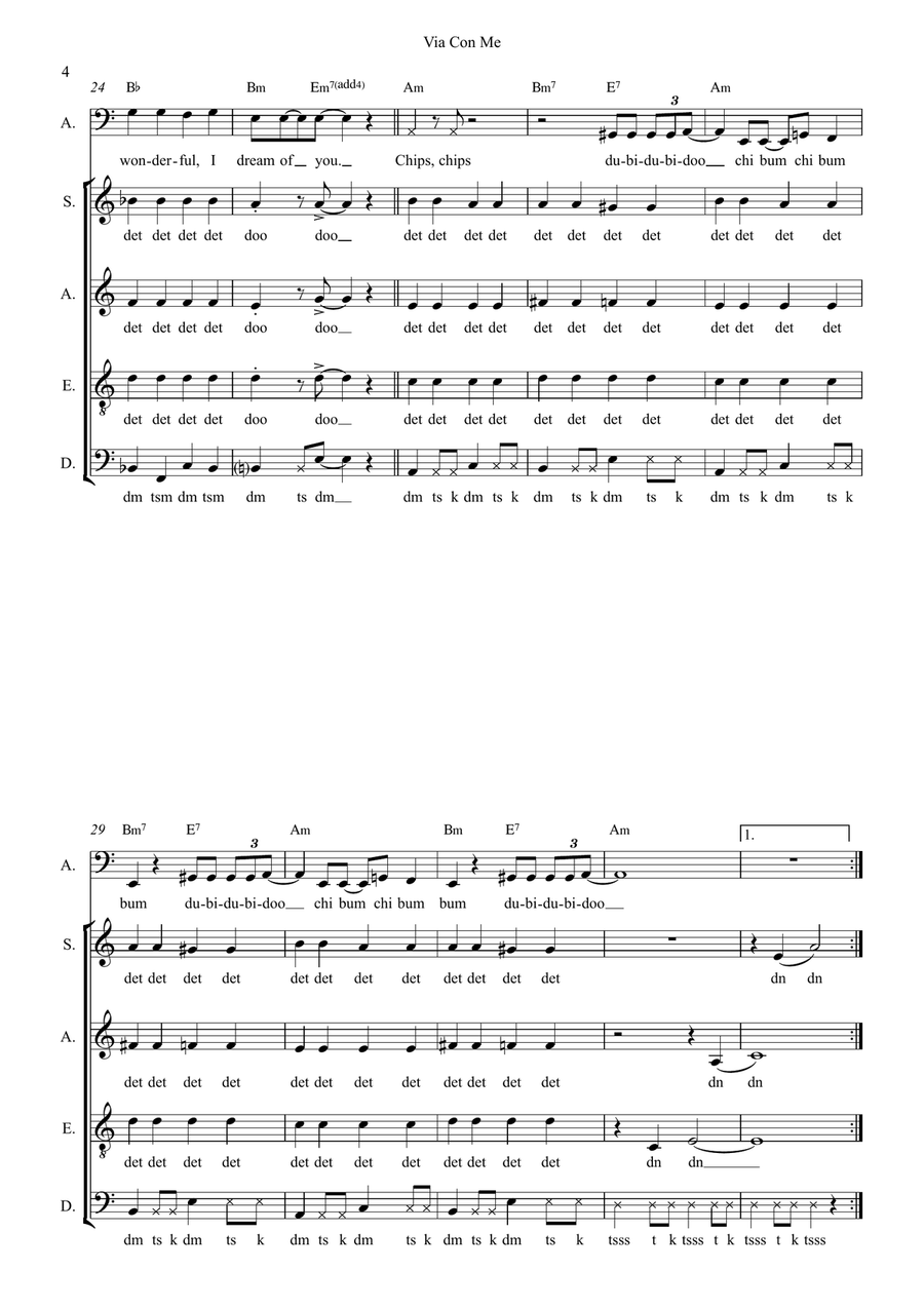Via Con Me Via Con Me 4-Part scores gallery preview page 4