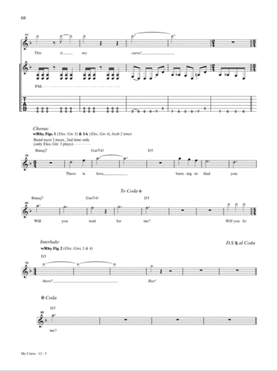 My Curse Guitar Tablature scores gallery preview page 5
