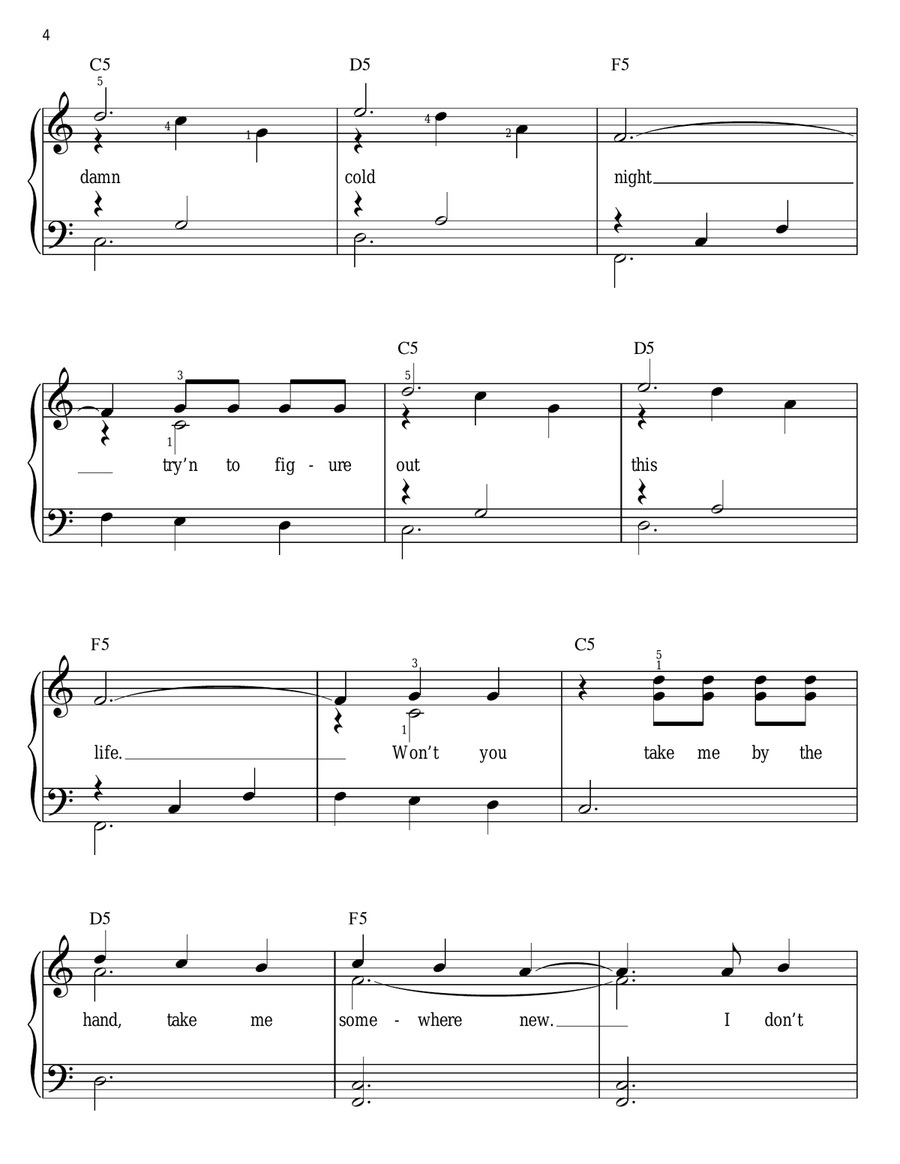 I'm With You Easy Piano scores gallery preview page 4