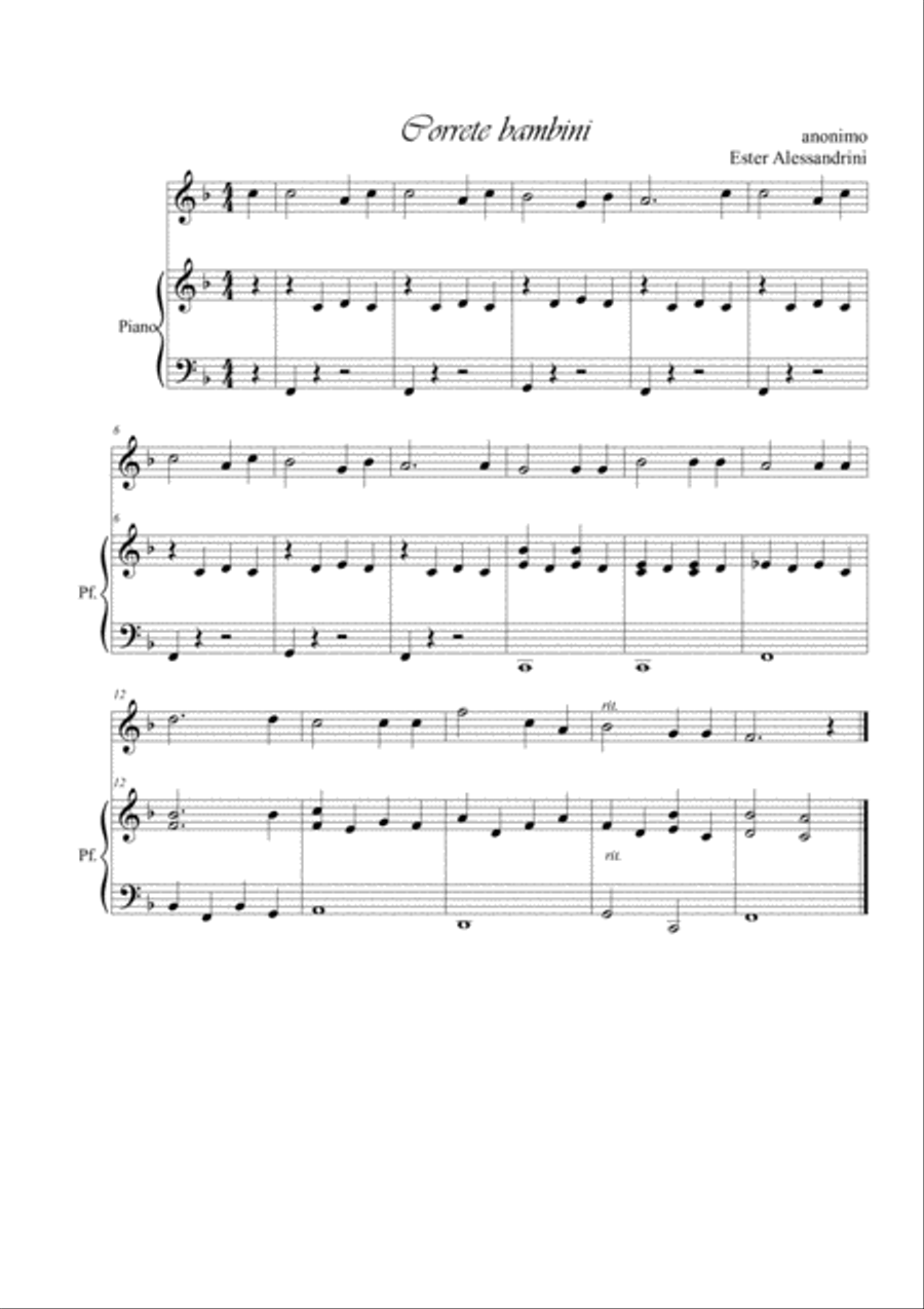 Correte bambini. Oboe e piano Piano scores gallery preview page 1