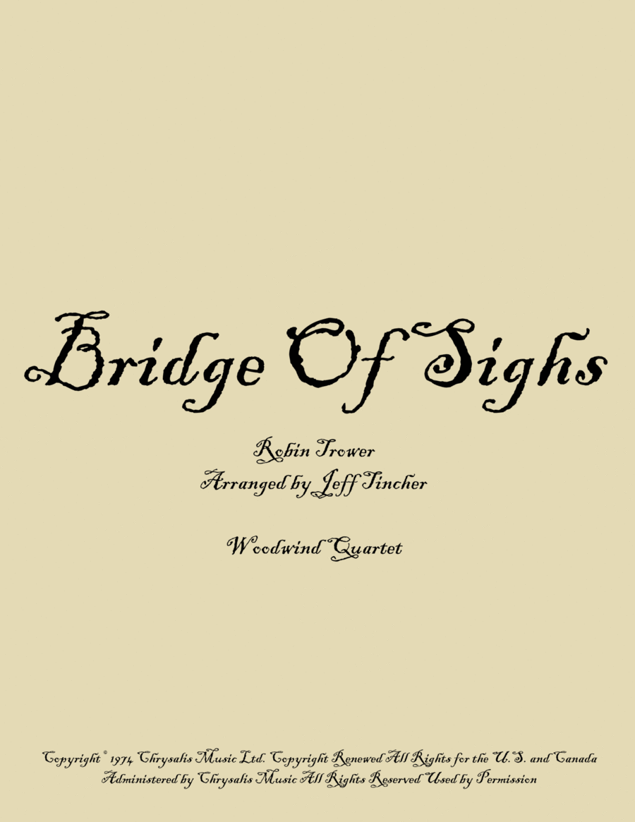 Bridge Of Sighs Bridge Of Sighs Woodwind Quartet scores gallery preview page 1
