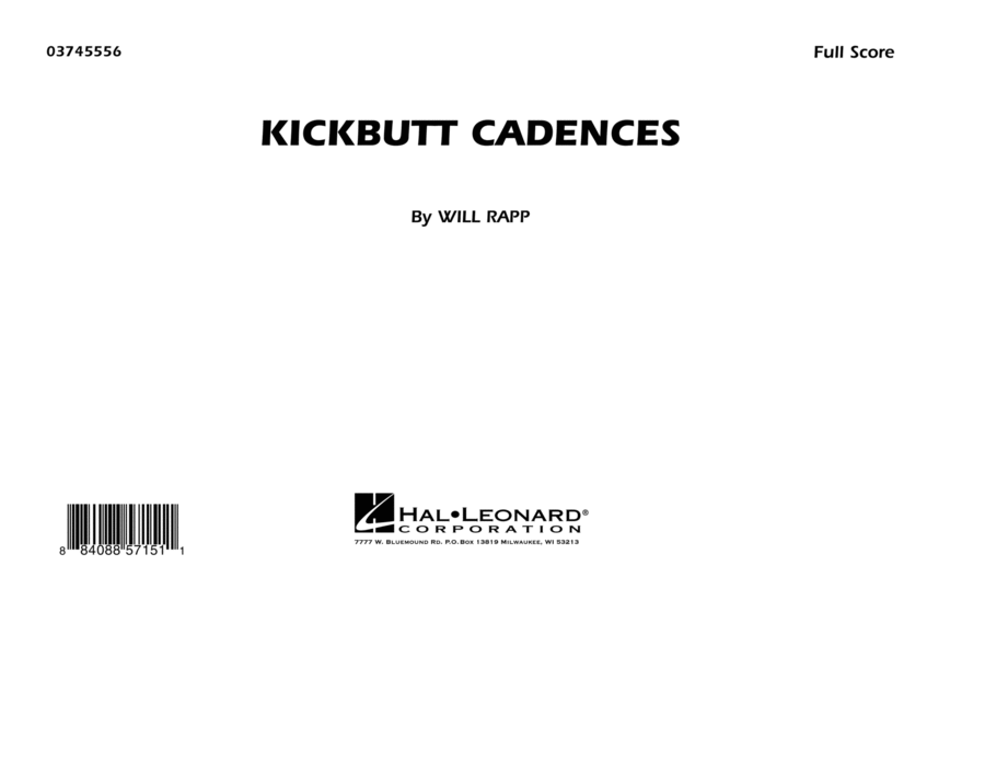 Kickbutt Cadences - Full Score Marching Band scores gallery preview page 1