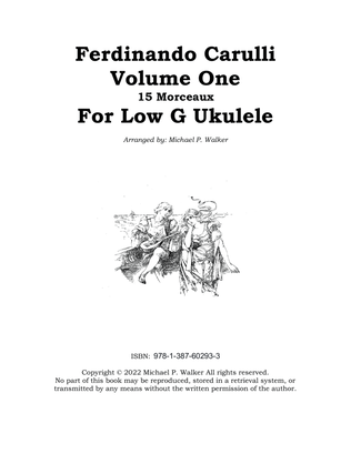 Ferdinando Carulli: Volume One 15 Morceaux For Low G Ukulele
