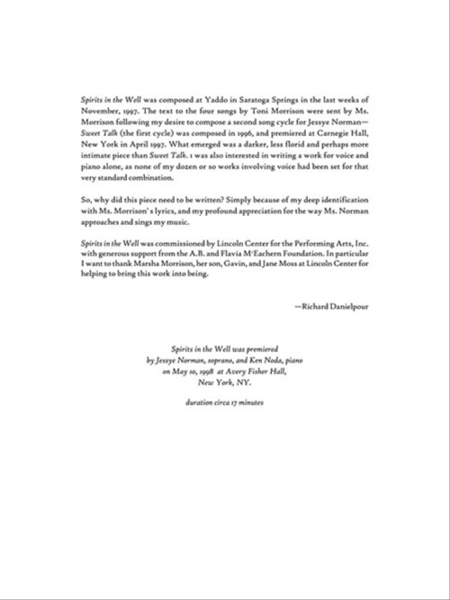 Richard Danielpour - Spirits in the Well Voice scores gallery preview page 3