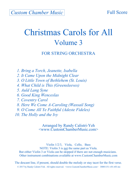 Christmas Carols for All, Volume 3 (for String Orchestra)
