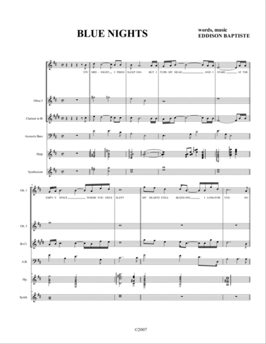 BLUE NIGHTS Piano scores gallery preview page 2