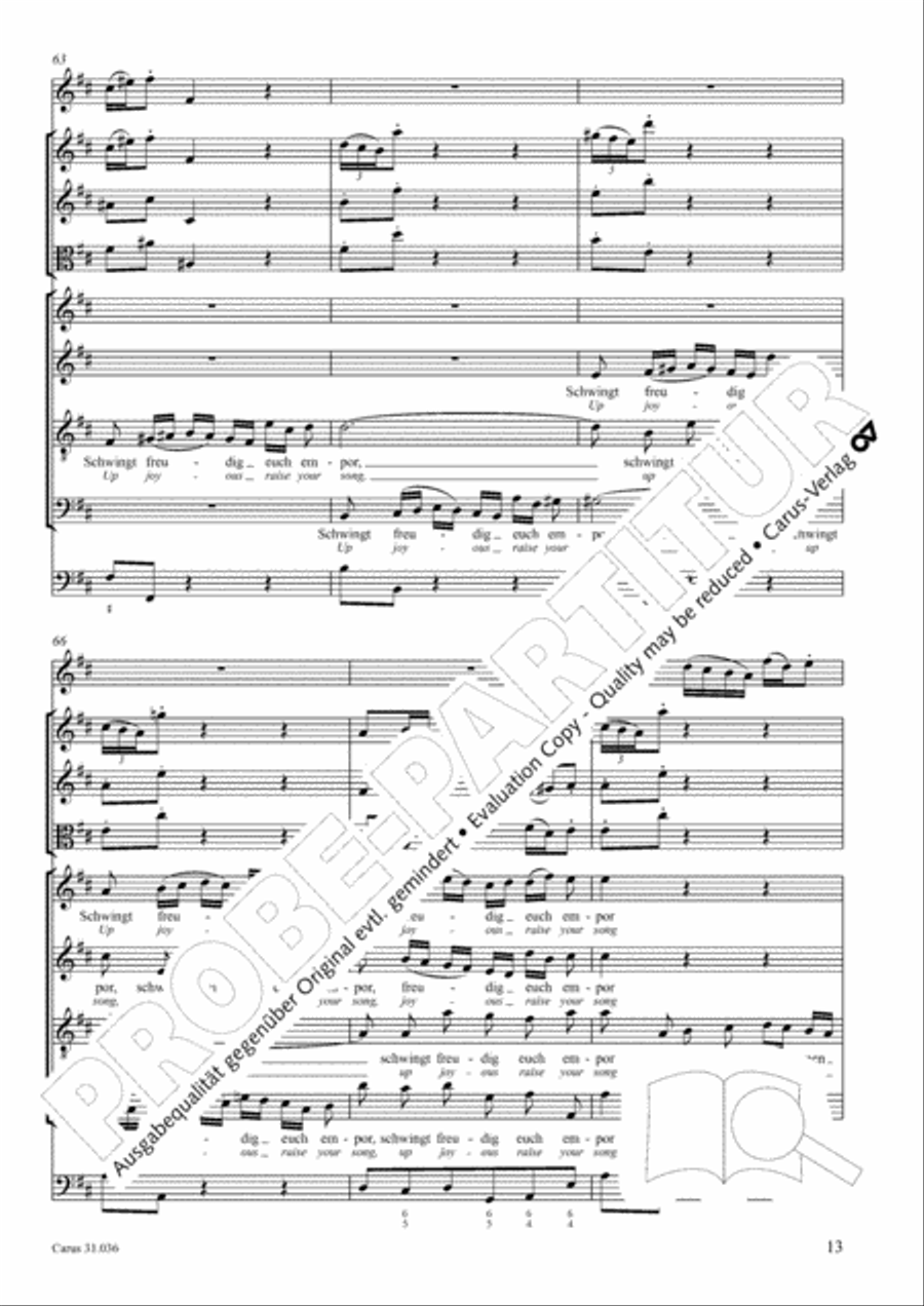 Up joyous raise your song (Schwingt freudig euch empor) 4-Part scores gallery preview page 14