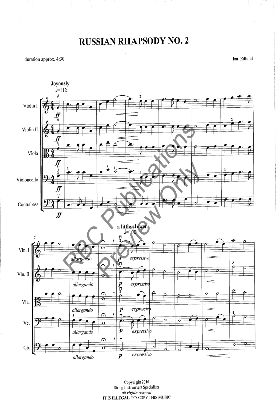 Russian Rhapsody #2 Russian Rhapsody #2 String Orchestra scores gallery preview page 4