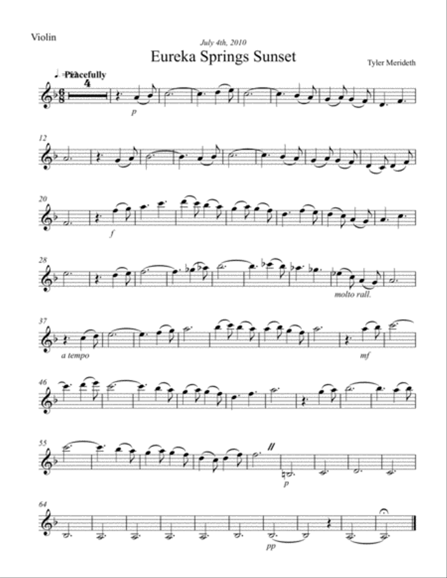 Eureka Springs Sunset Piano Quartet scores gallery preview page 5