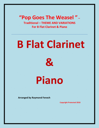 Book cover for Pop Goes The Weasel - Theme and Variation For B Flat Clarinet and Piano
