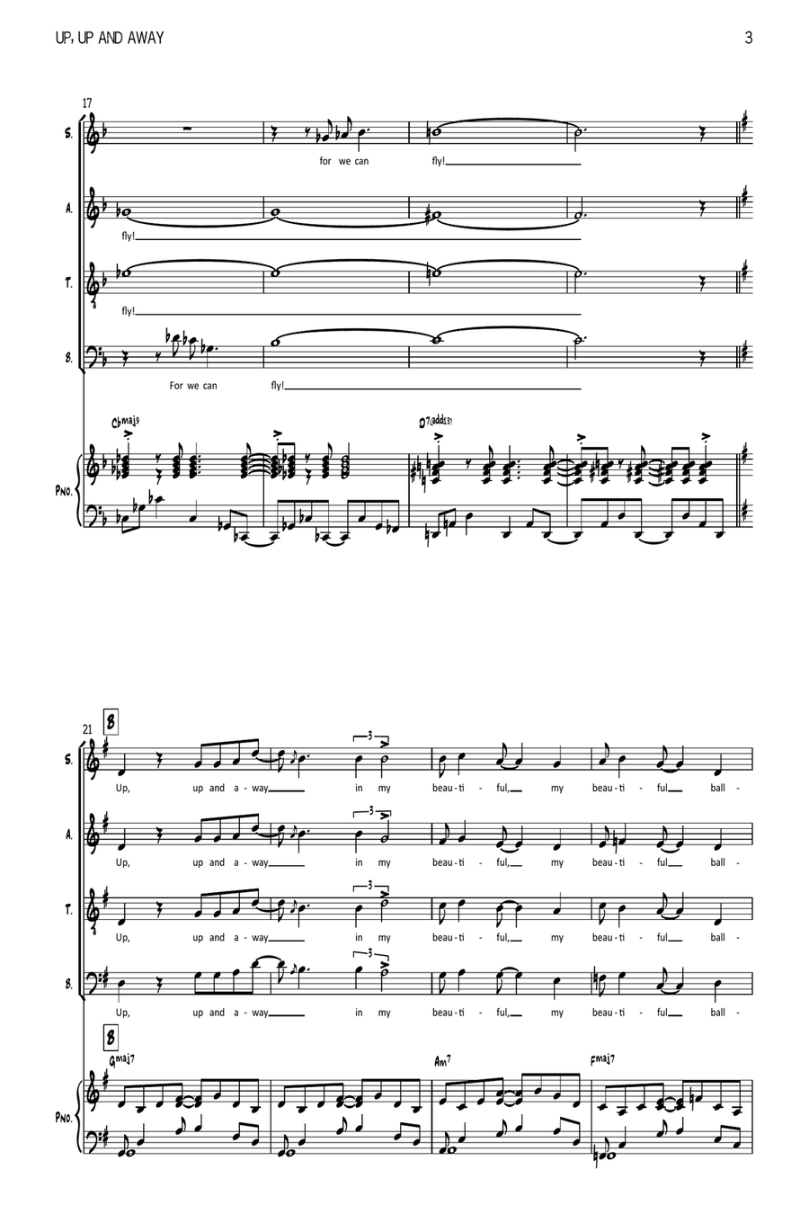 Up, Up And Away Up, Up And Away 4-Part scores gallery preview page 3