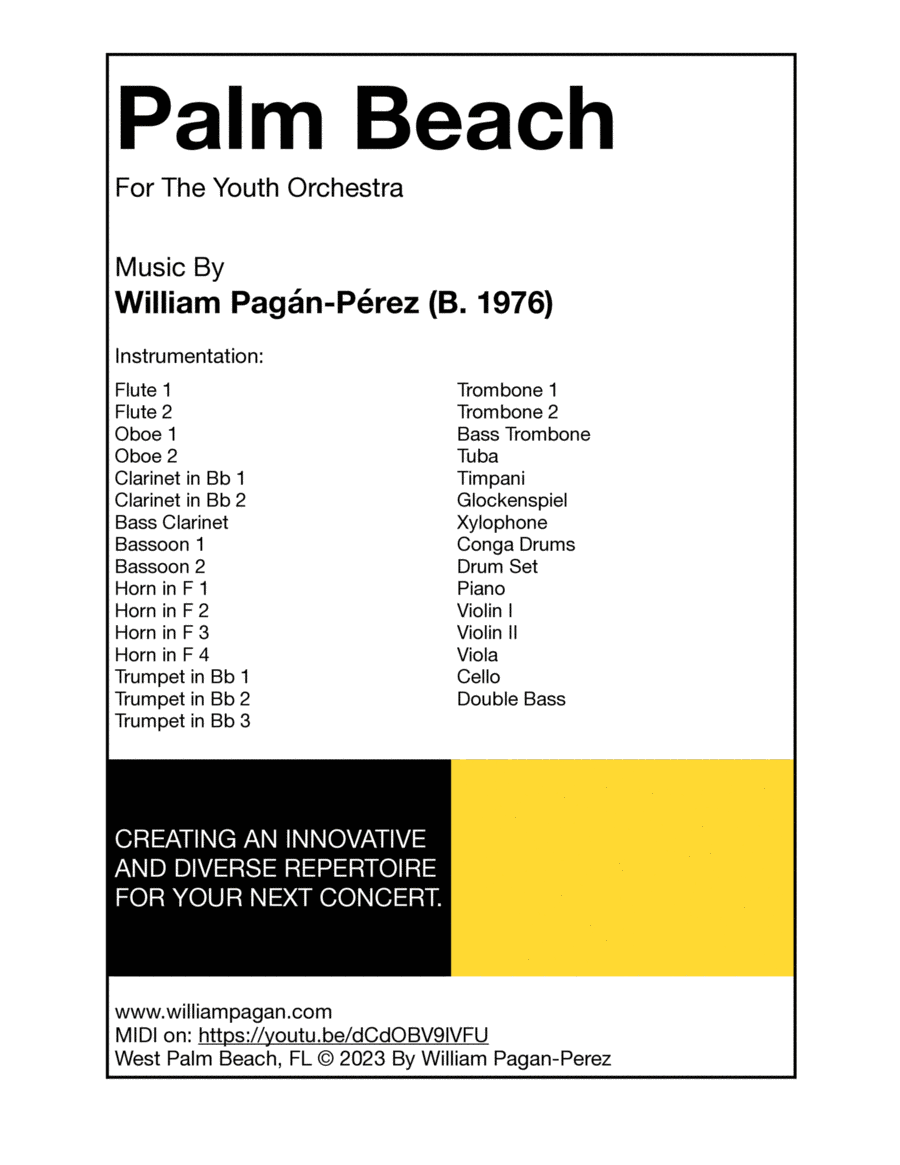 Palm Beach Full Orchestra scores gallery preview page 1