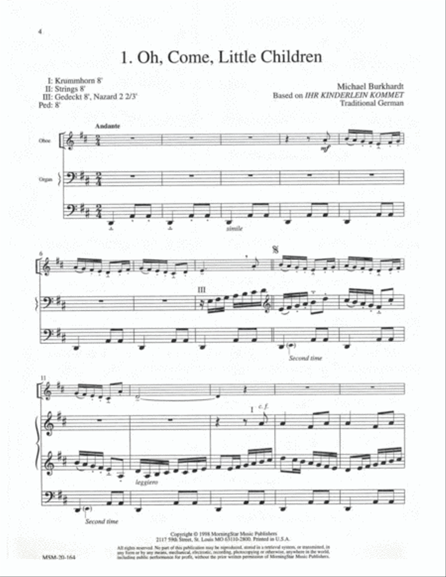 Three Carols for Oboe and Organ Oboe scores gallery preview page 2