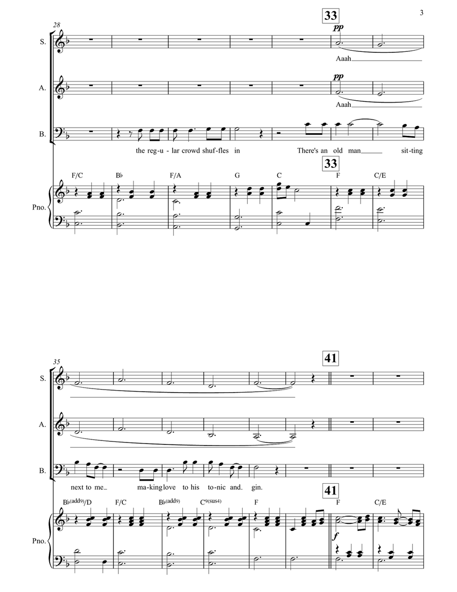 Piano Man 3-Part scores gallery preview page 3