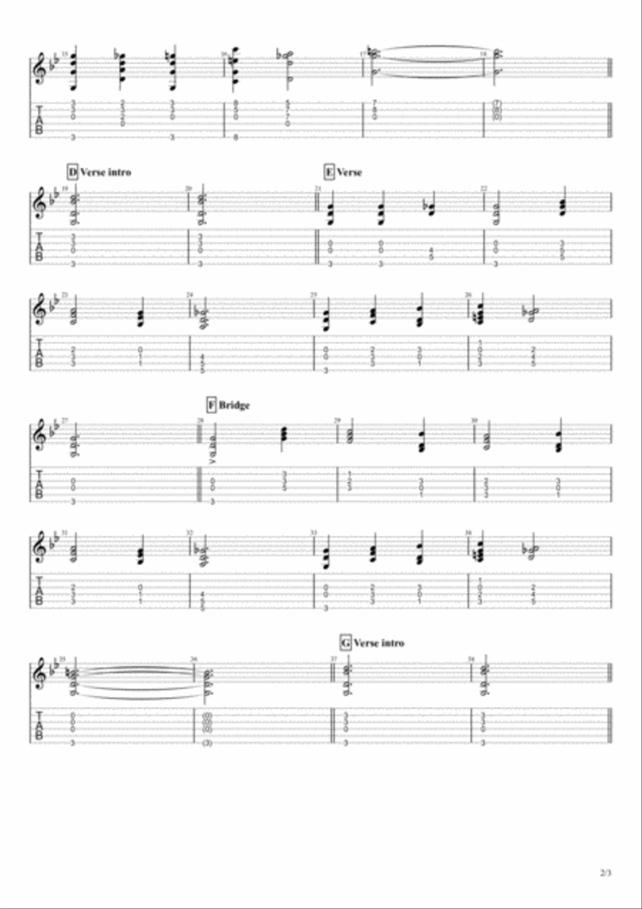 Coventry Carol, for solo fingerstyle guitar Fingerpicking Guitar scores gallery preview page 2