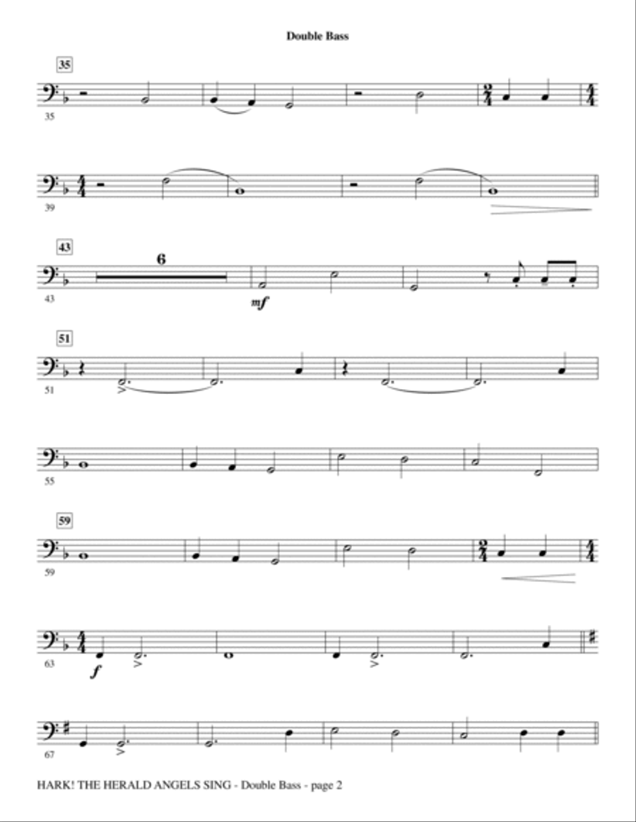 Hark! The Herald Angels Sing - Double Bass Choir scores gallery preview page 2