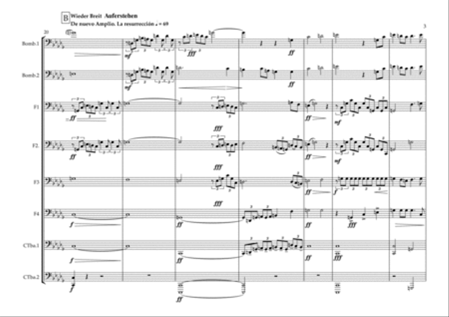 Auferstehen Koralle - Dies Irae Sinfonie Nr.2 Coral - 8 Tubas / 8 Trombones Brass Ensemble scores gallery preview page 3